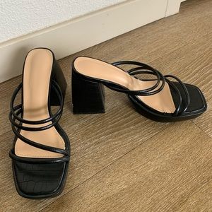 Black platform sandals! Never worn before. They are super cute and comfy